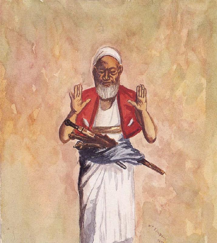William Simpson A Muslim with Raised Hands oil painting picture
